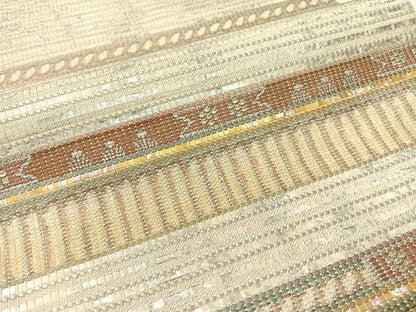 平和屋着物●両面　螺鈿　袋帯　白糸威鎧　小倉帷美羅　金銀彩　正絹　逸品　CABG1747vp