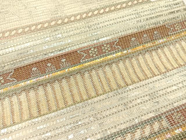 平和屋着物●両面　螺鈿　袋帯　白糸威鎧　小倉帷美羅　金銀彩　正絹　逸品　CABG1747vp