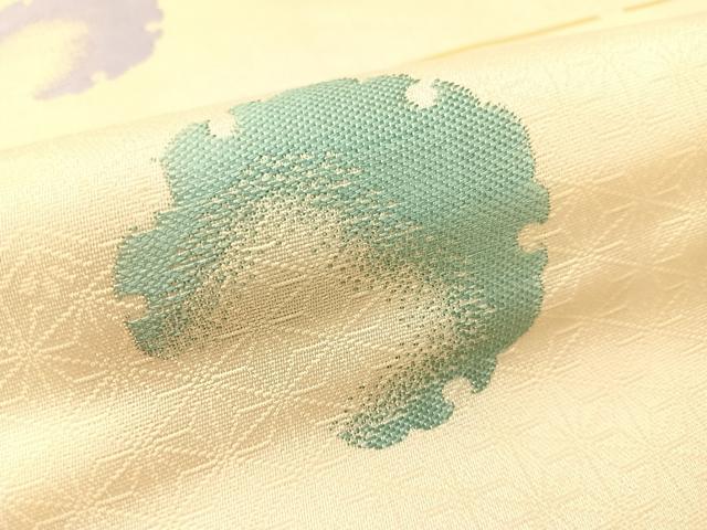 平和屋着物●六通柄京袋帯　雪輪横段文　正絹　逸品　CABG1748vp