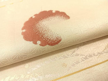 平和屋着物●六通柄京袋帯　雪輪横段文　正絹　逸品　CABG1748vp