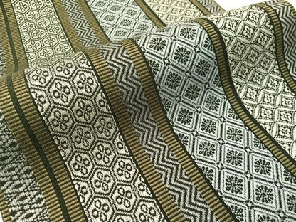 平和屋着物●本場筑前博多織　八寸名古屋帯　吉祥花間道　正絹　逸品　未使用　CABG1752vp