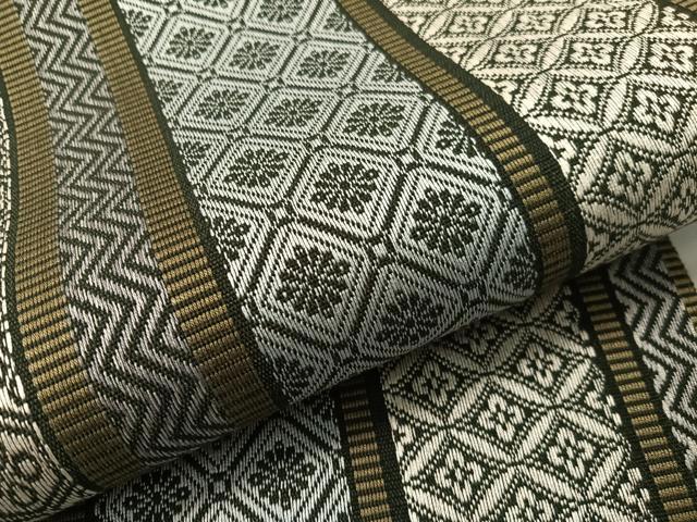 平和屋着物●本場筑前博多織　八寸名古屋帯　吉祥花間道　正絹　逸品　未使用　CABG1752vp