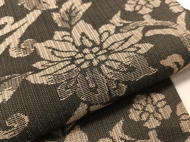平和屋着物●九寸開き名古屋帯　更紗唐草文　正絹　逸品　未使用　CABG1753vp
