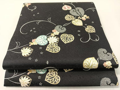 平和屋着物●九寸開き名古屋帯　葵文様　正絹　逸品　未使用　CABG1755vp