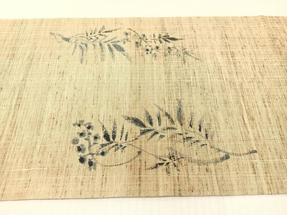 平和屋着物●九寸名古屋帯　作家物　手描き　紬地　藤花房　正絹　逸品　CABG1756vp
