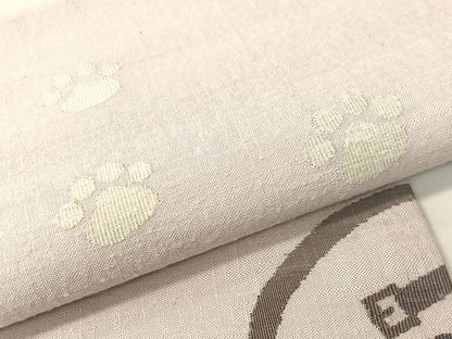 平和屋着物●九寸名古屋帯　紬地　犬　肉球　正絹　逸品　CABG1757vp