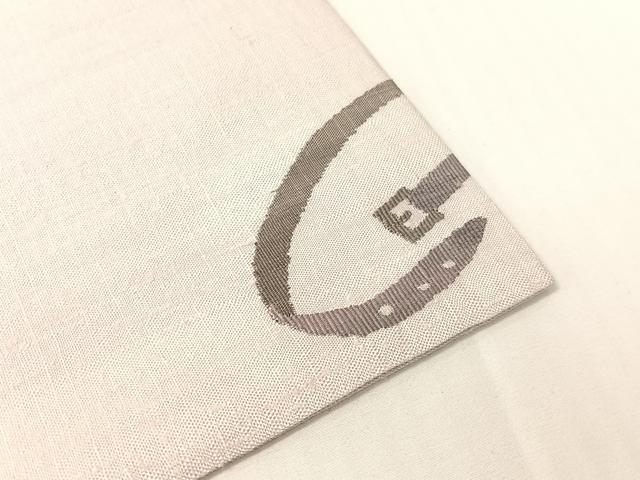 平和屋着物●九寸名古屋帯　紬地　犬　肉球　正絹　逸品　CABG1757vp