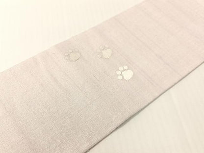 平和屋着物●九寸名古屋帯　紬地　犬　肉球　正絹　逸品　CABG1757vp