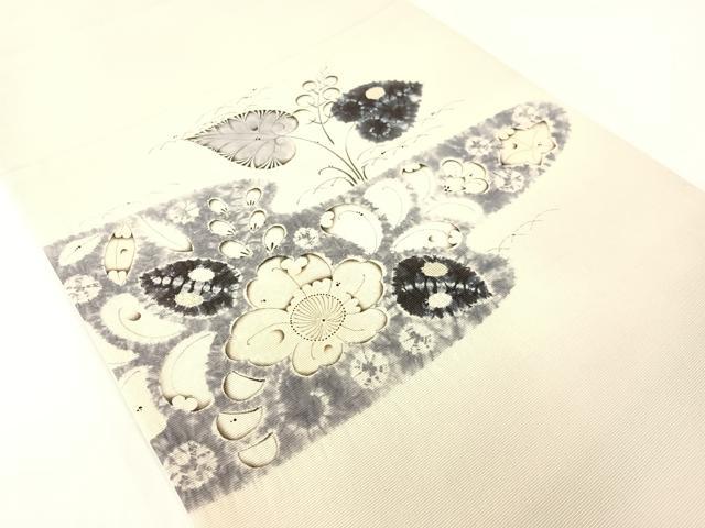 平和屋着物●日本工芸会正会員　福村廣利　絵絞庵　太鼓柄袋帯　手描き　絞り　辻が花　金通し地　正絹　逸品　CABG1763vp
