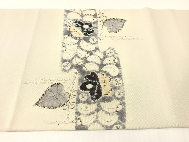 平和屋着物●日本工芸会正会員　福村廣利　絵絞庵　太鼓柄袋帯　手描き　絞り　辻が花　金通し地　正絹　逸品　CABG1763vp