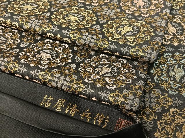 平和屋着物●西陣織　陰山織物謹製　箔屋清兵衛　六通柄袋帯　草木染　正倉院花鳥文　金糸　正絹　逸品　未使用　CABG1765vp