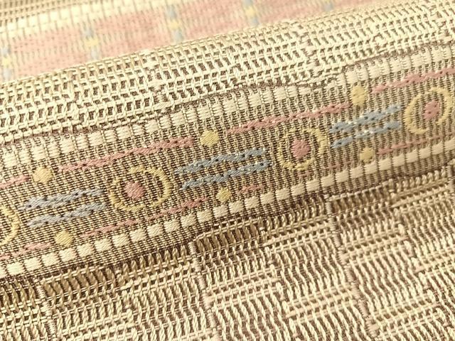 平和屋着物●本場筑前博多織　八寸名古屋帯　横段吉祥文　正絹　逸品　CABG1769vp