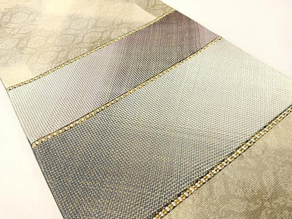 平和屋着物●両面　太鼓柄袋帯　組織　金糸　正絹　逸品　CABG1771vp