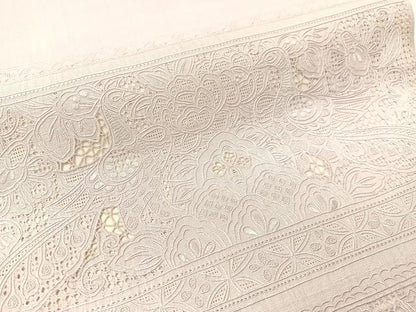 平和屋着物●中国三大刺繍　スワトウ相良刺繍　総刺繍　袋帯　紬地　双鳥更紗横段文　正絹　逸品　CABG1772vp