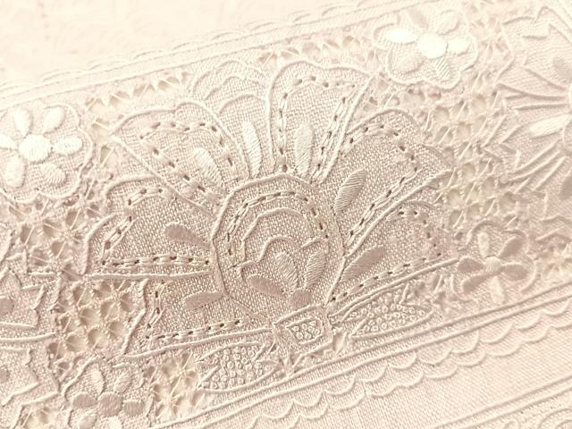 平和屋着物○中国三大刺繍 スワトウ相良刺繍 総刺繍 袋帯 紬地
