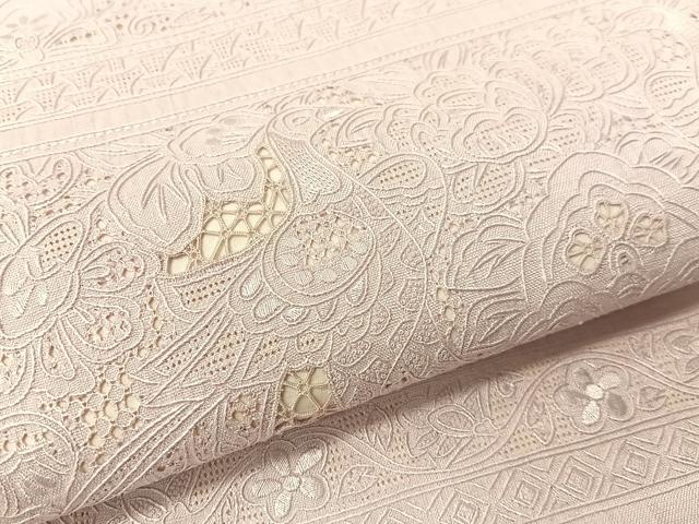 平和屋着物○中国三大刺繍 スワトウ相良刺繍 総刺繍 袋帯 紬地