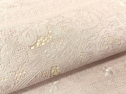 平和屋着物●中国三大刺繍　スワトウ相良刺繍　総刺繍　袋帯　紬地　双鳥更紗横段文　正絹　逸品　CABG1772vp