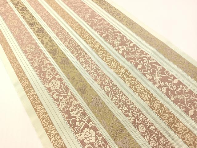 平和屋着物●本場筑前博多織　八寸名古屋帯　更紗間道　正絹　逸品　CABG1776vp