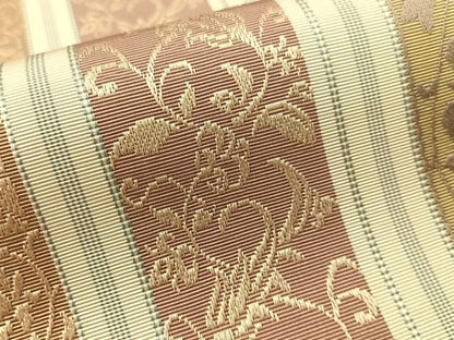 平和屋着物●本場筑前博多織　八寸名古屋帯　更紗間道　正絹　逸品　CABG1776vp