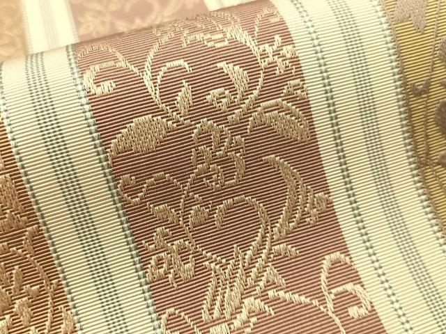 平和屋着物●本場筑前博多織　八寸名古屋帯　更紗間道　正絹　逸品　CABG1776vp