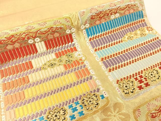 平和屋着物○西陣 川越織物謹製 六通柄 本袋帯 唐織 鎧威