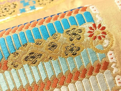 平和屋着物●西陣　川越織物謹製　六通柄　本袋帯　唐織　鎧威花文　金銀糸　正絹　逸品　CABG1777vp