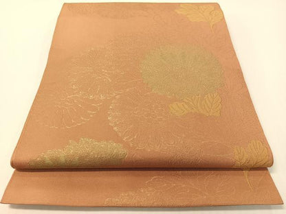 平和屋着物●桝屋高尾　六通柄　本袋帯　菊花文　金糸　正絹　逸品　CABG1780vp
