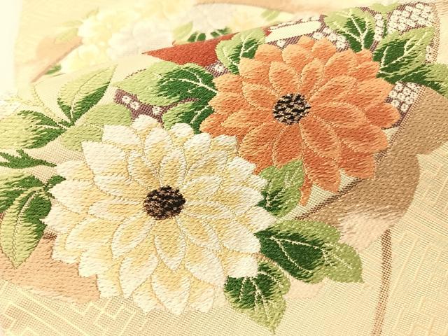 平和屋着物●現代アンティーク　貝島はるみ　綺麗伝説　六通柄袋帯　唐織　鯉　金糸　正絹　逸品　CABG1783vp