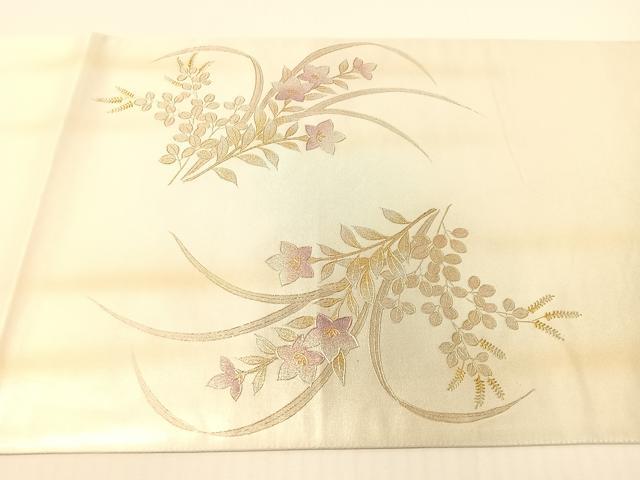 平和屋着物●金彩友禅　卓越技能者・名工・和田光正　太鼓柄袋帯　花篭文　正絹　逸品　CABG1785vp