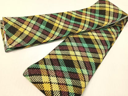 平和屋着物●両面　半幅帯　組織　金糸　さが美扱い　正絹　逸品　CABG1786vp