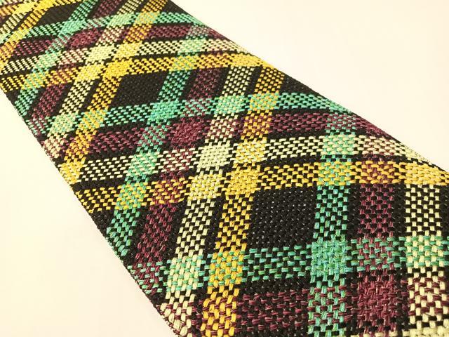 平和屋着物●両面　半幅帯　組織　金糸　さが美扱い　正絹　逸品　CABG1786vp