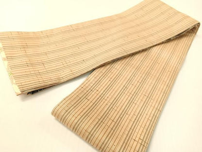 平和屋着物●両面　半幅帯　紬地　切嵌　百柄　さが美扱い　正絹　逸品　未使用　CABG1789vp