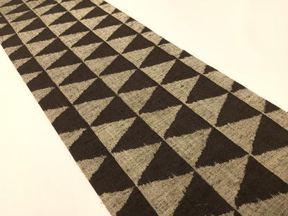 平和屋着物●両面　半幅帯　紬地　鱗文様　さが美扱い　正絹　逸品　CABG1794vp