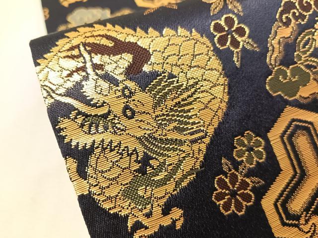 平和屋着物●男性　角帯　楽踊帯　雲龍　金糸　未使用　CABG1796vp