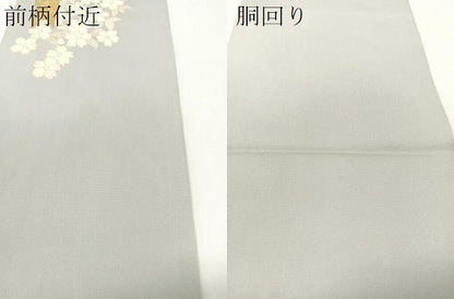 平和屋着物●塩瀬　九寸名古屋帯　霞舞桜　金銀彩　正絹　逸品　CABG1799vp