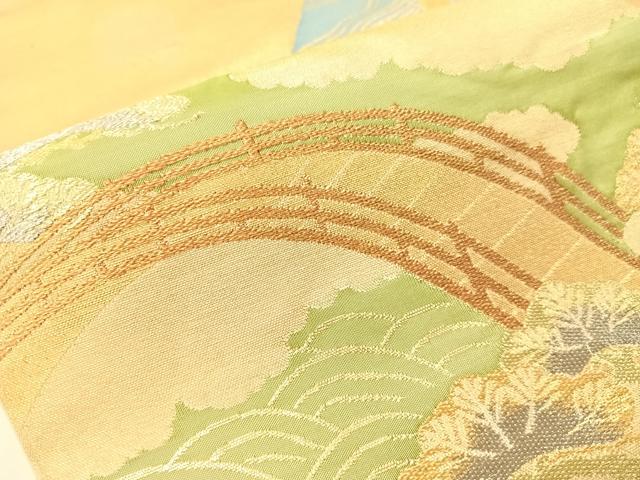平和屋着物●西陣　川島織物　本金　六通柄　本袋帯　地紙風景文　正絹　逸品　CABG1801vp