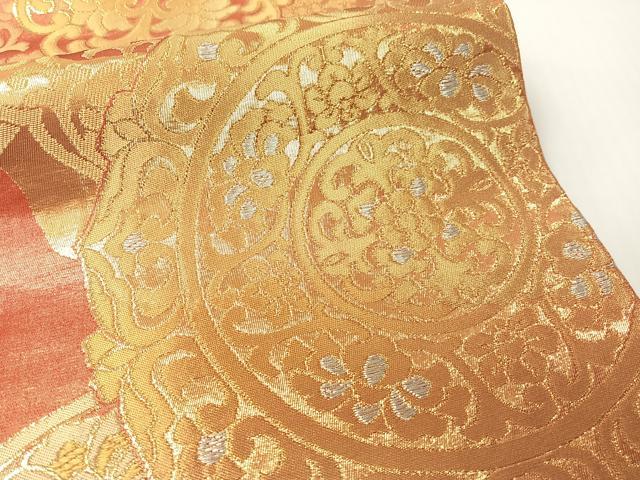 平和屋着物●西陣　川島織物　丸帯　正倉院花文　金糸　三越扱い　正絹　逸品　CABG1802vp