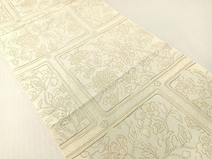 平和屋着物●六通柄　本袋帯　更紗唐草天井文　正絹　逸品　CABG1805vp