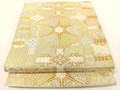 平和屋着物●六通柄　本袋帯　唐織　花菱吉祥文　金銀糸　正絹　逸品　CABG1808vp