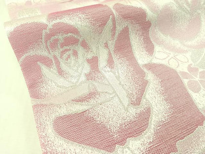 平和屋着物●H・L（アッシュエル）　HENRI-LUC CHAPUIS　両面　全通柄袋帯　薔薇　銀糸　CABG1810vp