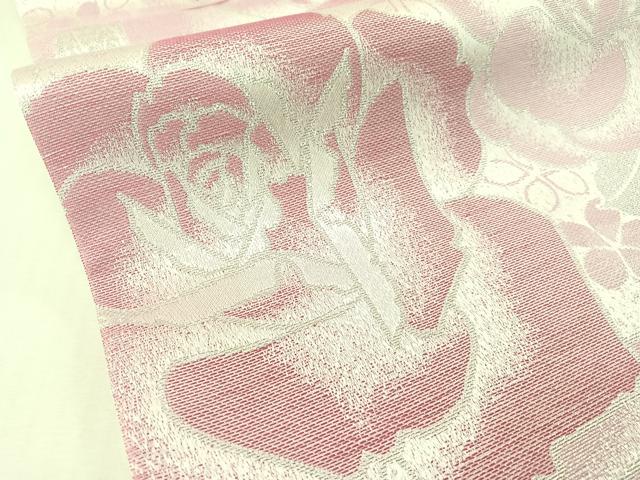 平和屋着物●H・L（アッシュエル）　HENRI-LUC CHAPUIS　両面　全通柄袋帯　薔薇　銀糸　CABG1810vp