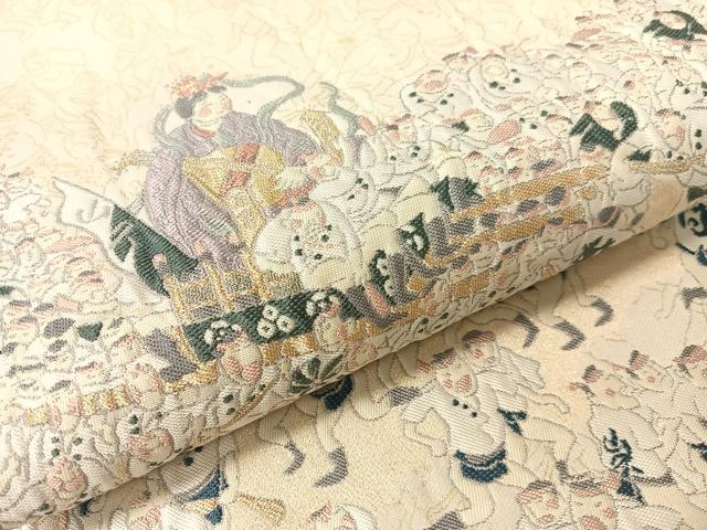 平和屋着物●六通柄袋帯　山久　20周年記念　七福神　金糸　正絹　逸品　CABG1811vp