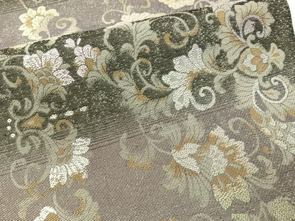 平和屋着物●六通柄袋帯　更紗唐草文　正絹　逸品　CABG1816vp