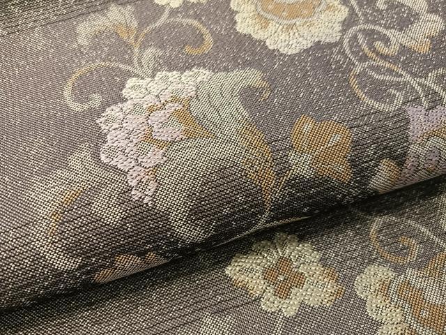 平和屋着物●六通柄袋帯　更紗唐草文　正絹　逸品　CABG1816vp