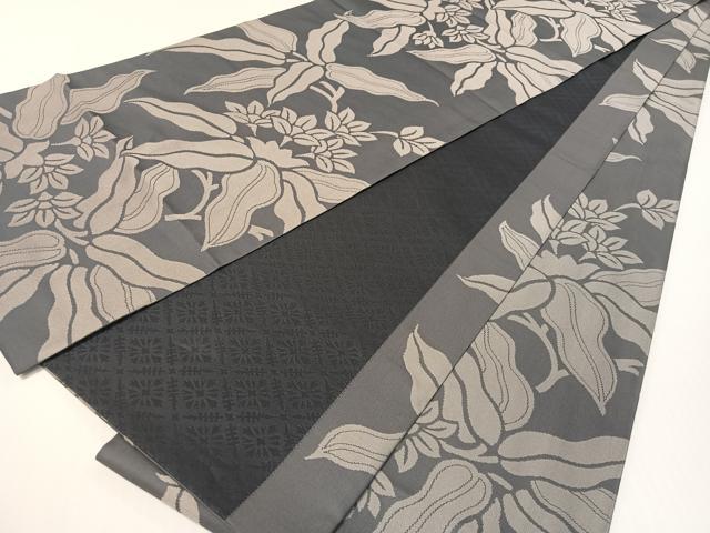 平和屋着物●全通柄袋帯　枝花文　正絹　逸品　CABG1817vp