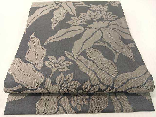 平和屋着物●全通柄袋帯　枝花文　正絹　逸品　CABG1817vp