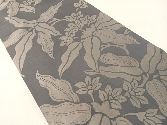 平和屋着物●全通柄袋帯　枝花文　正絹　逸品　CABG1817vp