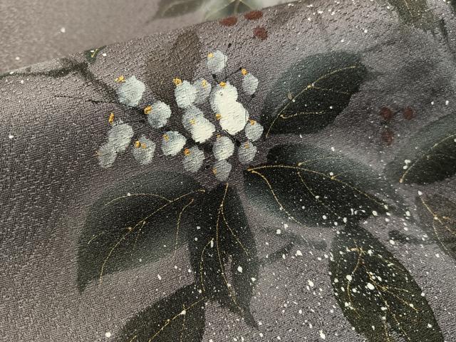 平和屋着物●太鼓柄袋帯　手描き　南天文　金彩　正絹　逸品　CABG1819vp