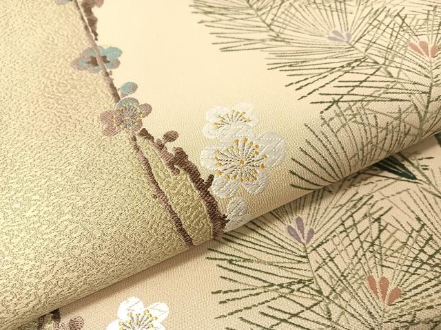 平和屋着物●六通柄袋帯　唐織　松竹梅寿　正絹　逸品　CABG1820vp 平和屋着物○六通柄袋帯 唐織 松竹梅寿 正絹 逸品 CABG1820vp