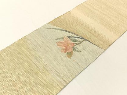 平和屋着物●八寸名古屋帯　紬地　すくい織　草花文　正絹　逸品　CABG1825vp